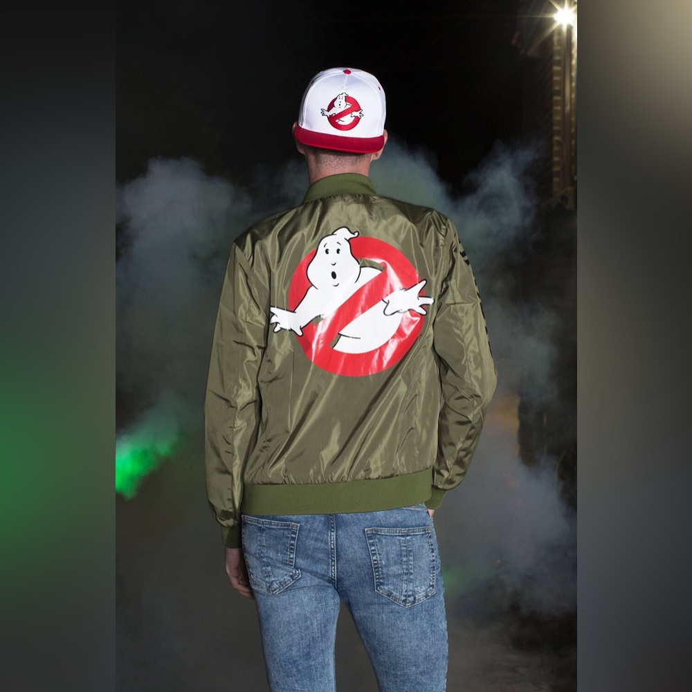 Cakeworthy Ghostbusters Bomber Jacket Ghost Halloween Size Medium 👻